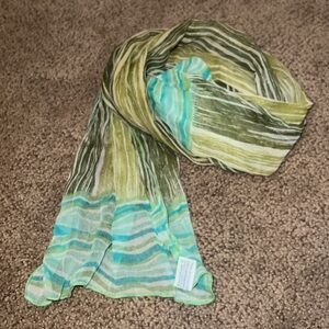 Vera‎ Neumann Rare Verasheer scarf silk blend green blue